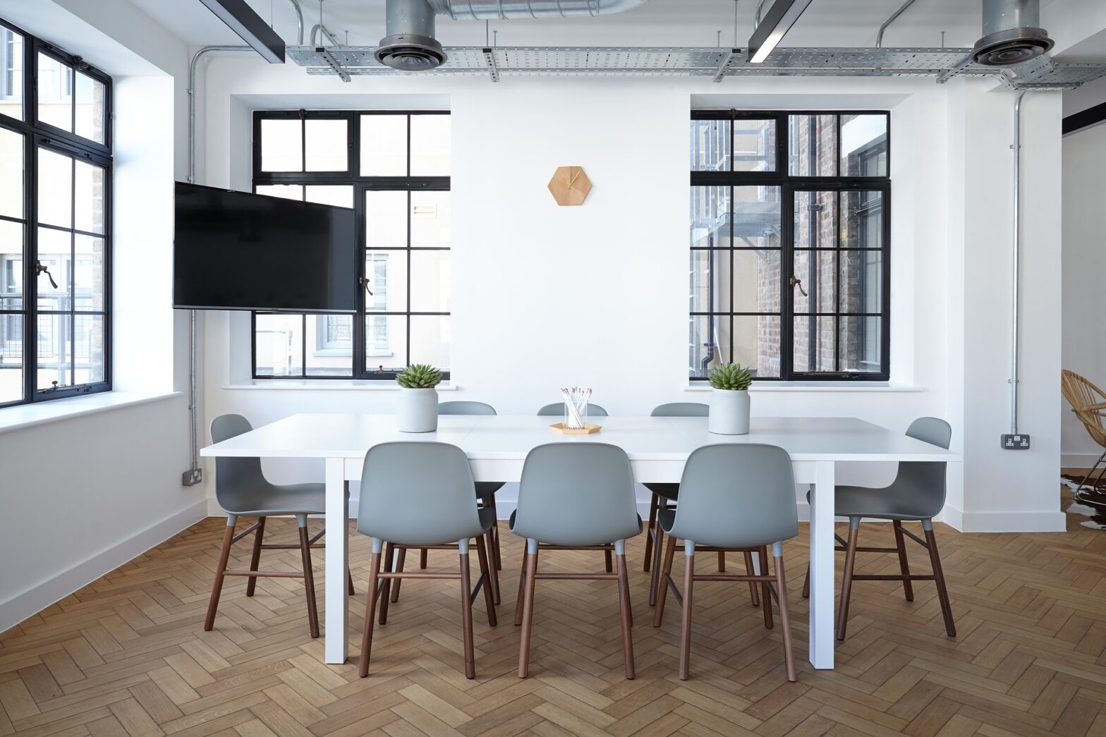 image of an office with vinyl tiles
